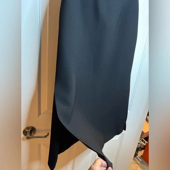 EUC Dior Classic Black A-Line Skirt with front vents size wool & silk 8 - Picture 4 of 9